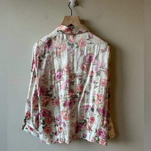 Zara Floral Button-Up Shirt - Picture 4 of 4